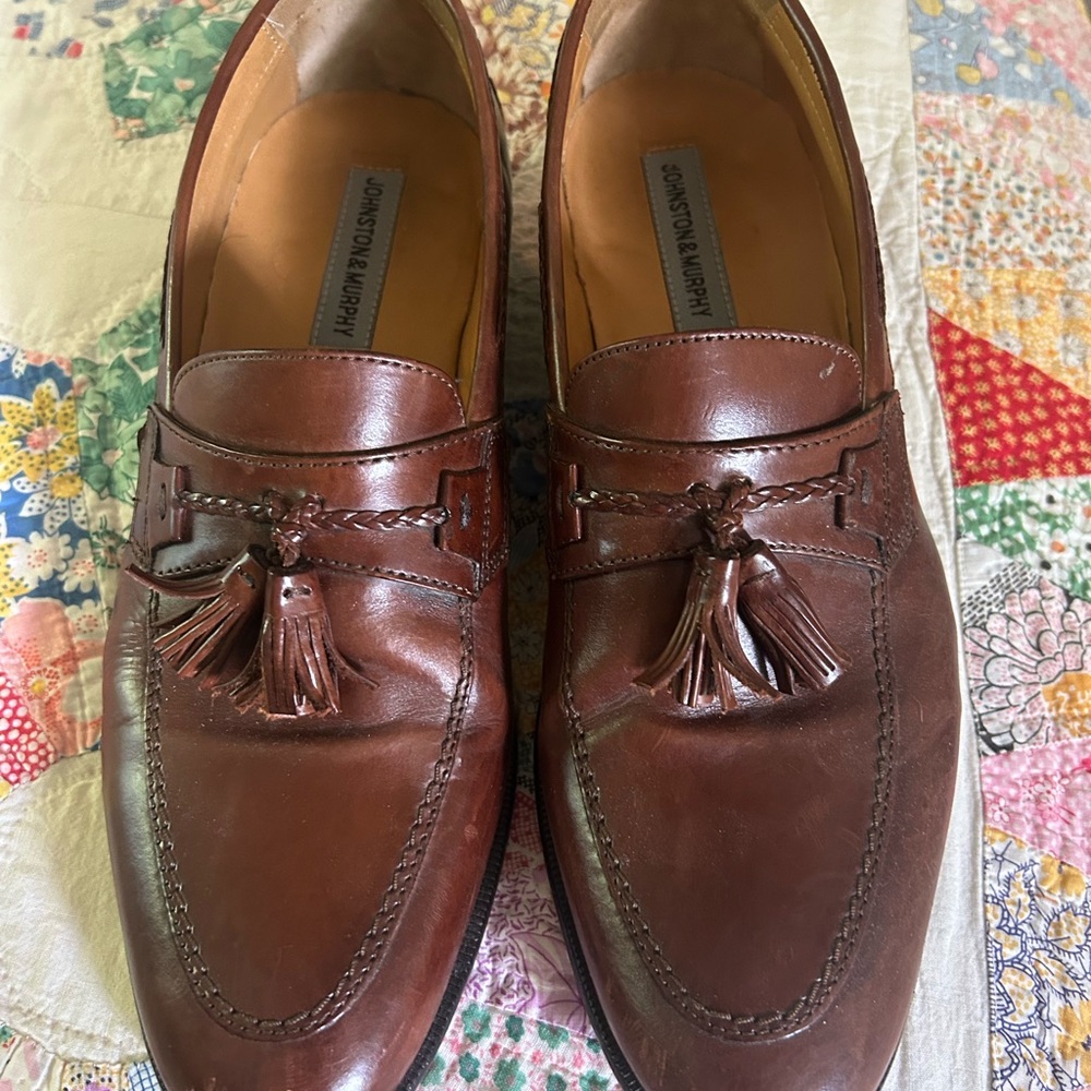 Brown Leather Tassel Loafers
